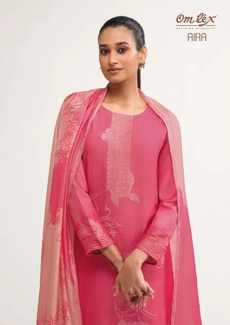 Aira By Omtex Linen Jacquard Ladies Dress Material Wholesale Market In Surat